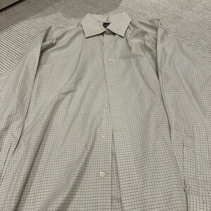 Ike Behar Gray Checkered Dress Shirt